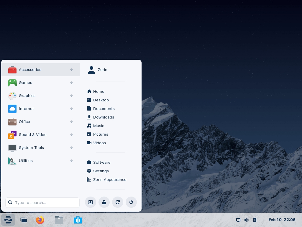 Zorin desktop